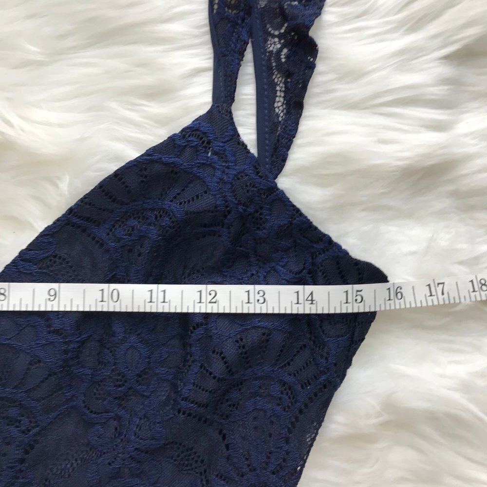 Lulus Absolutely Adorable Lace Backless Skater Dress Navy Size Medium - Picture 8 of 10